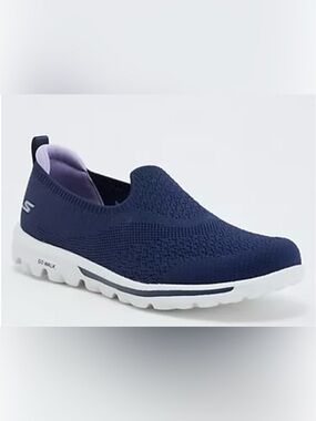 Skechers Go Walk Travel Navy Slip-On Washable Knit Shoes
